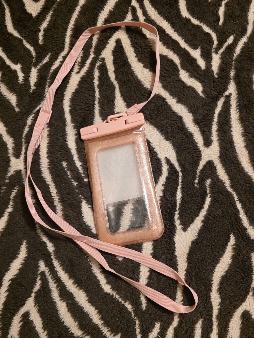 Pink Waterproof Phone Pouch with Lanyard